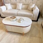 PAAM WOOD Marble-Top Wooden Coffee Center Table with Iron Legs, White 42"X24"X18" Premium, Living Room, PVD Coating, Modern, Entryway Furniture photo review