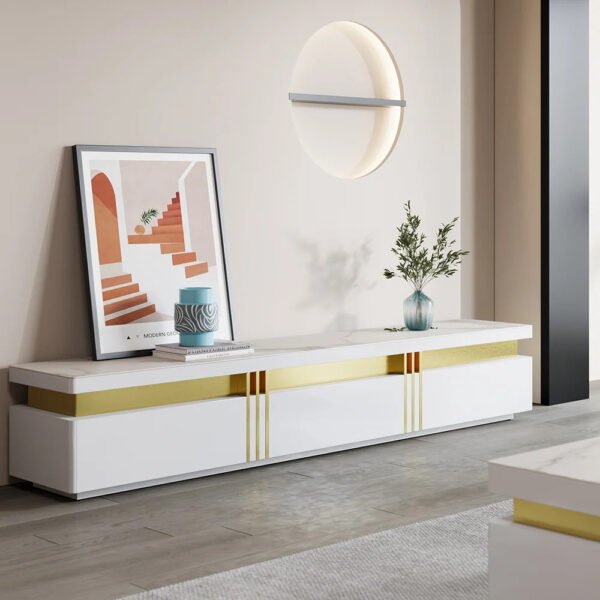 Luxury Joyce Modern TV Unit Console with Marble Top