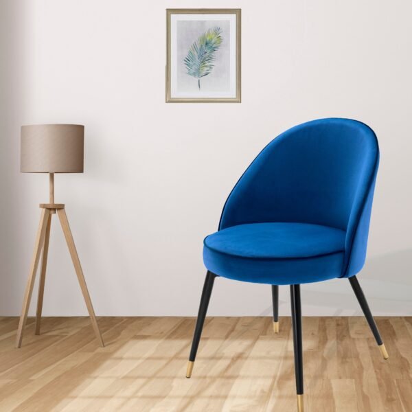 Roso Modern Dining Chair with Velvet Fabric Wooden Legs