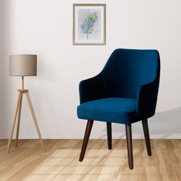 Rolex Modern Dining Chair with Velvet Fabric Wooden Legs