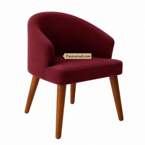 PAAM WOOD Upholstery Barrel Arm Chair with Soft Serenity Suede Fabric for Dining Room, Living Room, Bedroom, Cafe, or Restaurant with Comfortable & Stylish