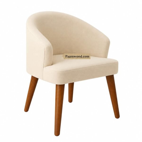 PAAM WOOD Upholstery Barrel Arm Chair with Soft Serenity Suede Fabric for Dining Room, Living Room, Bedroom, Cafe, or Restaurant with Comfortable & Stylish