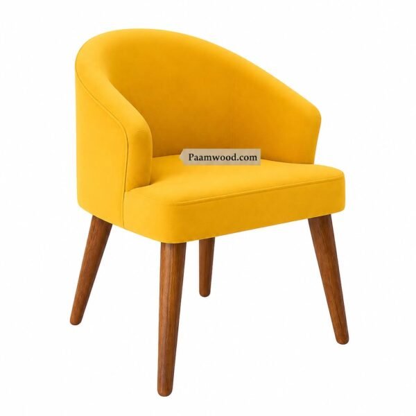PAAM WOOD Upholstery Barrel Arm Chair with Soft Serenity Suede Fabric for Dining Room, Living Room, Bedroom, Cafe, or Restaurant with Comfortable & Stylish