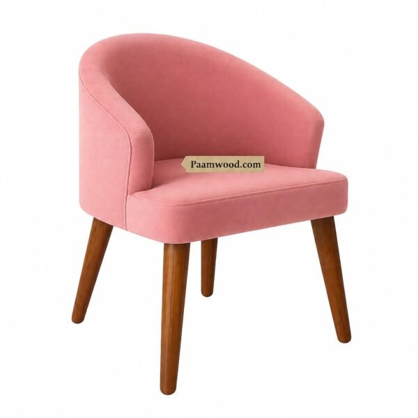 PAAM WOOD Upholstery Barrel Arm Chair with Soft Serenity Suede Fabric for Dining Room, Living Room, Bedroom, Cafe, or Restaurant with Comfortable & Stylish