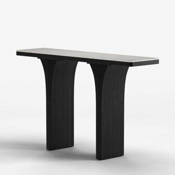 PAAM WOOD 12 Inch Console Table with Sintered Stone Top, Narrow Entryway Table 55 Inch Long, Modern Slim Sofa Table for Living Room, Hallway, Behind Couch