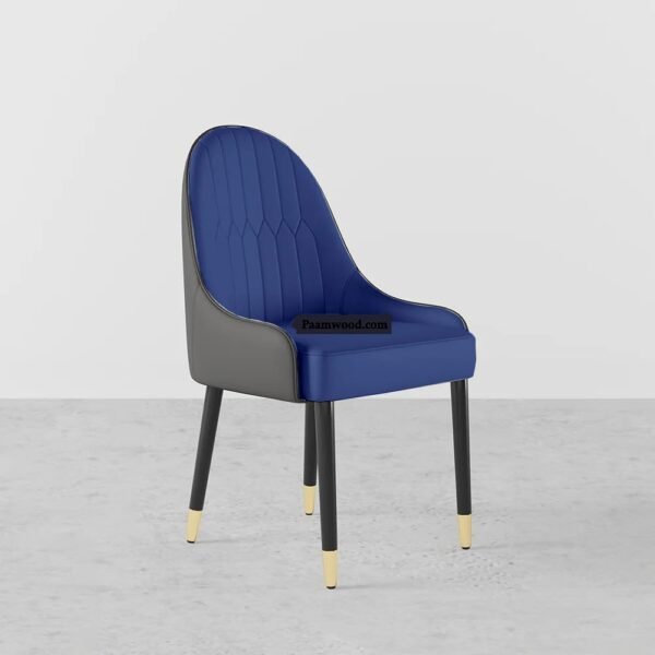 PAAM WOOD Modern Upholstered Dining Chair | Lounge Accent Chair for Living Room Bedroom Restuarant | Velvet Fabric with Wooden Legs